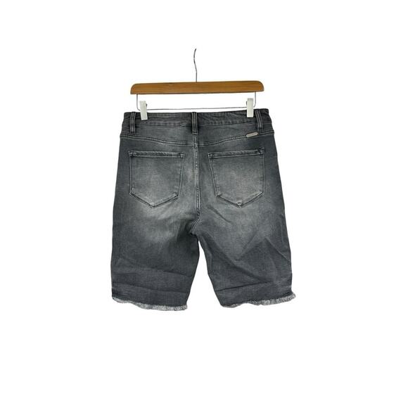 KanCan Gray Grey Distressed High Rise Denim Bermuda Shorts Womens 29 - Picture 2 of 7